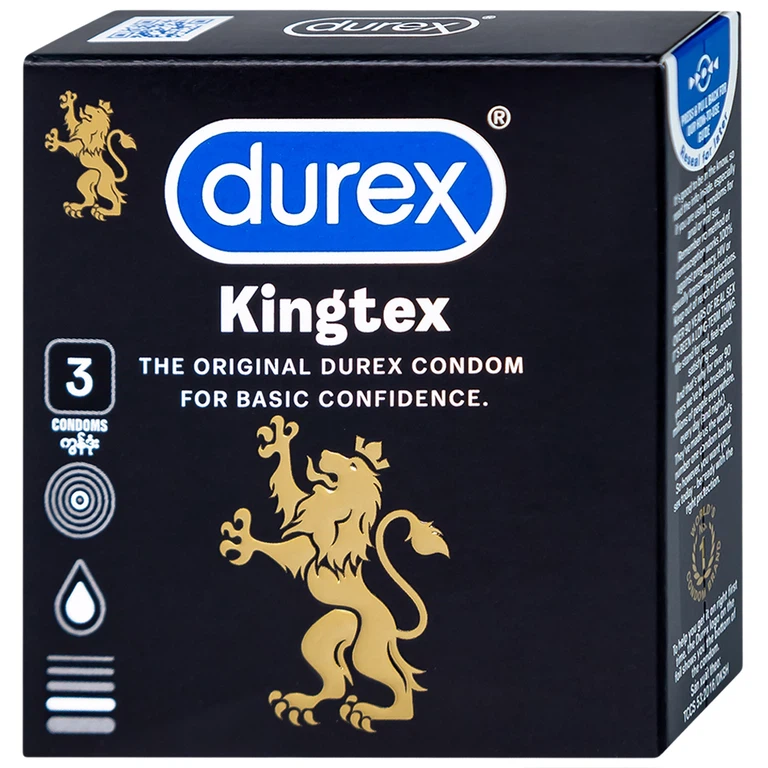 Bao cao su Durex Kingtex – Hộp 3 cái