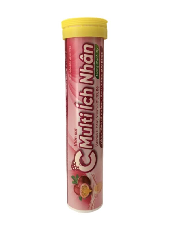 Viên sủi Multi Ích Nhân hương chanh dây – Tube 16 viên