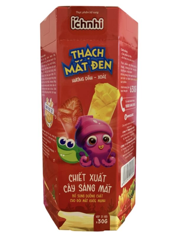 Thạch Ích nhi Mắt đen hương dâu-xoài – Hộp 21 gói