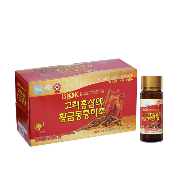 Thực phẩm bổ sung Hồng sâm đông trùng hạ thảo BIOK – Hộp 10 chai x100 ml