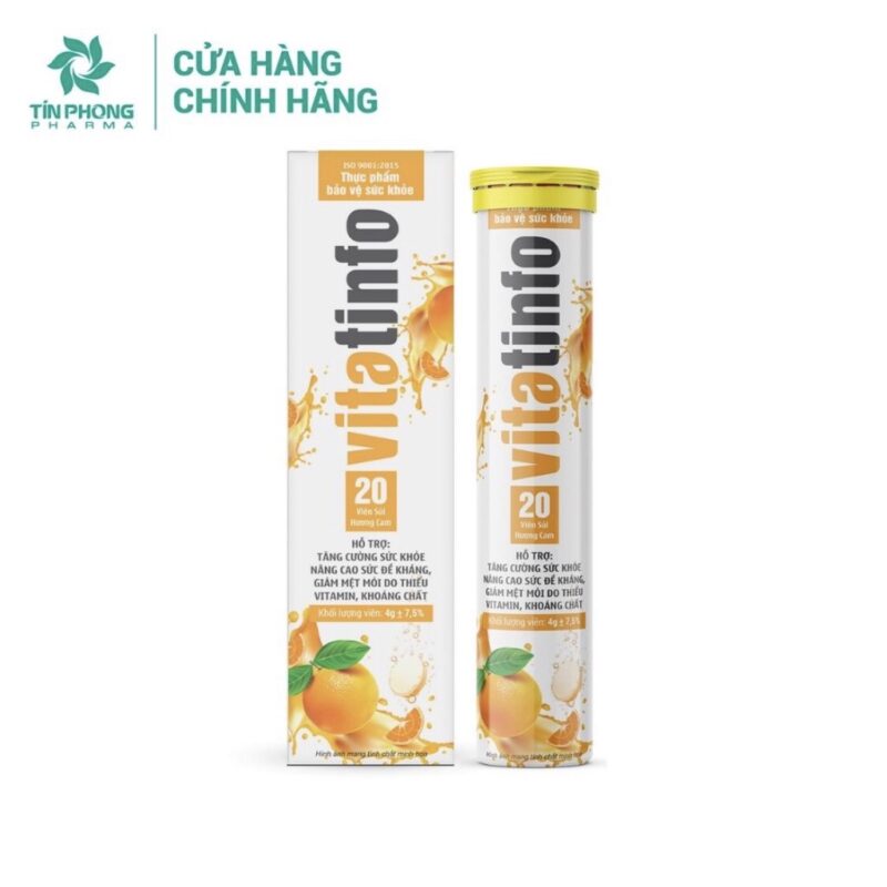 Viên sủi cam Vitatinfo – Hộp 20 viên