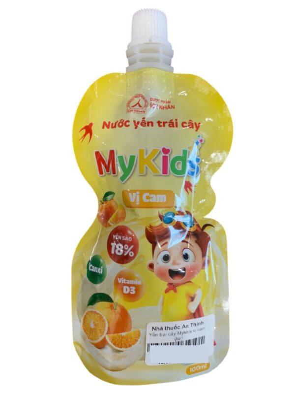 Nước yến trái cây Mykids vị Cam – Túi 100 ml
