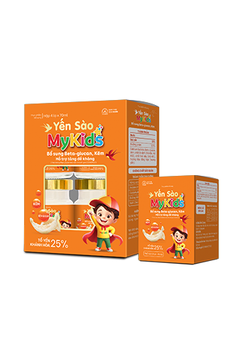 Set 4 Yến sào MyKids Ích Nhân Hỗ trợ tăng đề kháng – Hộp 4 lọ x 70ml