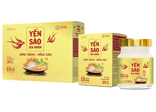 Thực phẩm bổ sung Yến sào Ích Nhân Đông trùng – Hồng sâm – Hộp 1 lọ 70 ml